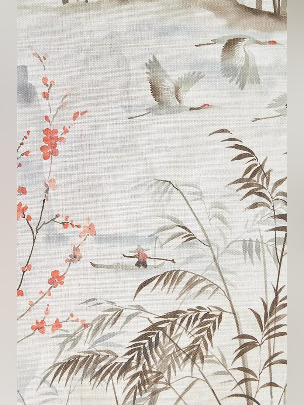 New Anthropologie x Blossom Floral Scenic Grasscloth Wallpaper Mural Art